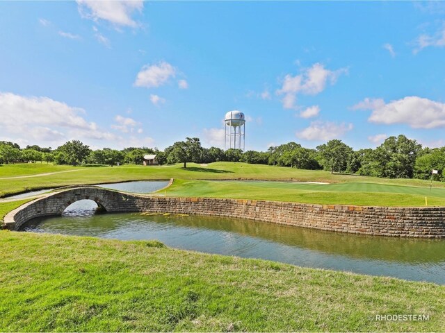 400 Sterling Rdg, Lantana, TX 76226 - view of property's community with a yard, a water view, and view of golf course