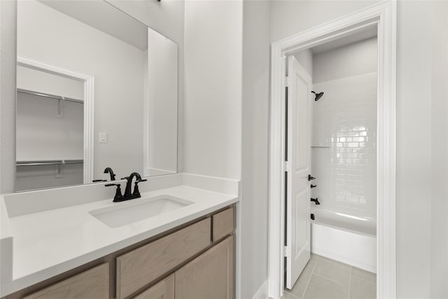 2206 Stratford Rd, Rockwall, TX 75087 - bathroom featuring vanity, bathing tub / shower combination, and tile patterned flooring