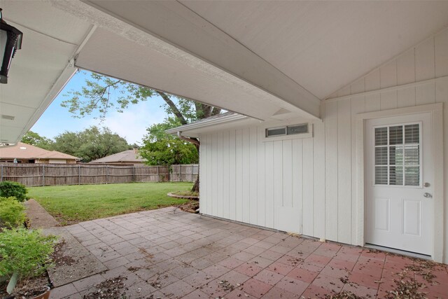 view of patio with a fenced backyard