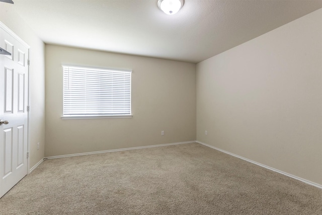spare room featuring baseboards and carpet flooring