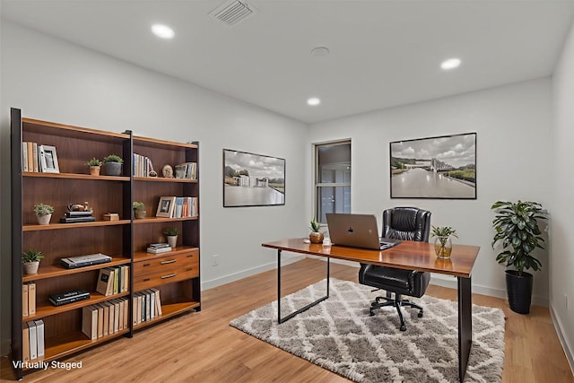 1717 Anderson St, Irving, TX 75062 - office space featuring baseboards, light wood-type flooring, and recessed lighting