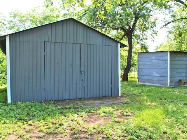view of shed