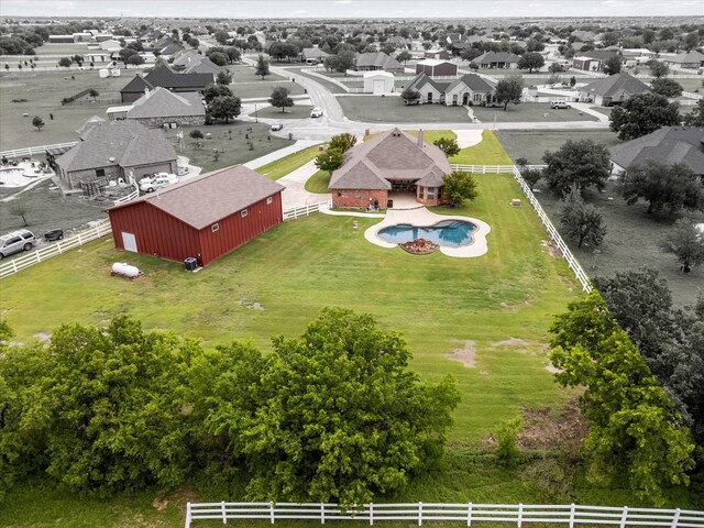 drone / aerial view with a residential view