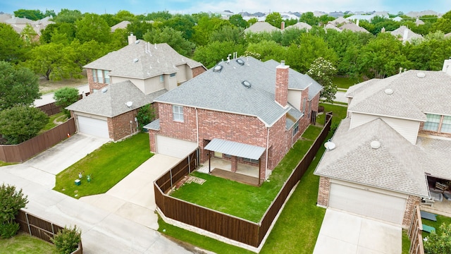 drone / aerial view with a residential view
