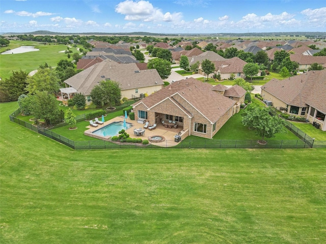 drone / aerial view featuring a residential view
