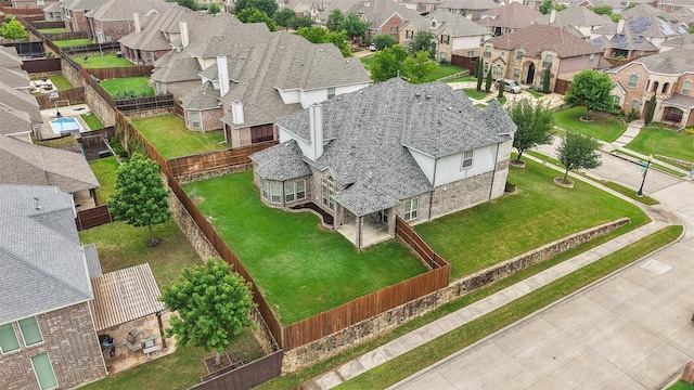 drone / aerial view with a residential view