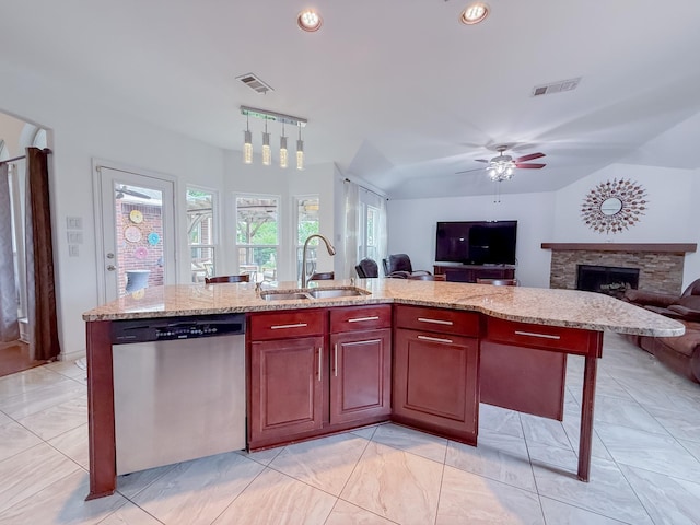 200 Meadowside Dr, Mansfield, TX 76063 - kitchen featuring stainless steel appliances, wall chimney range hood, tasteful backsplash, light marble finish flooring, and light stone countertops