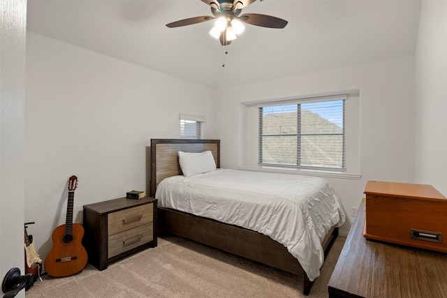 1248 Starlight Ave, Aubrey, TX 76227 - bedroom featuring light carpet, baseboards, a ceiling fan, and vaulted ceiling