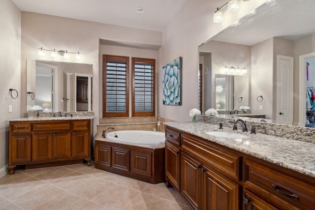 2206 Glasgow Dr, Trophy Club, TX 76262 - full bath featuring tile patterned floors, a bath, and two vanities