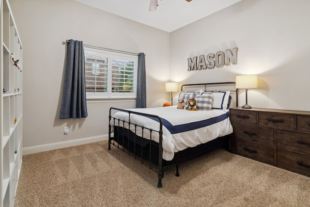 2206 Glasgow Dr, Trophy Club, TX 76262 - bedroom featuring light carpet, baseboards, and ceiling fan
