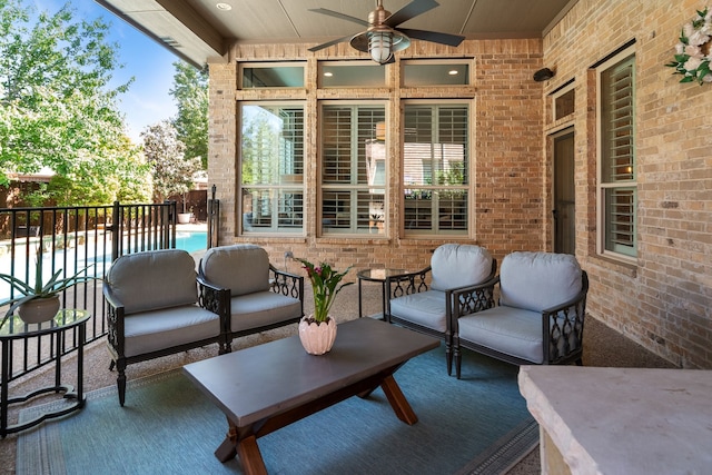 2206 Glasgow Dr, Trophy Club, TX 76262 - view of patio with a ceiling fan and an outdoor living space