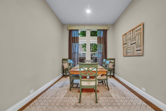 3213 Timberline Dr, Melissa, TX 75454 - dining room with baseboards, wood finished floors, and visible vents