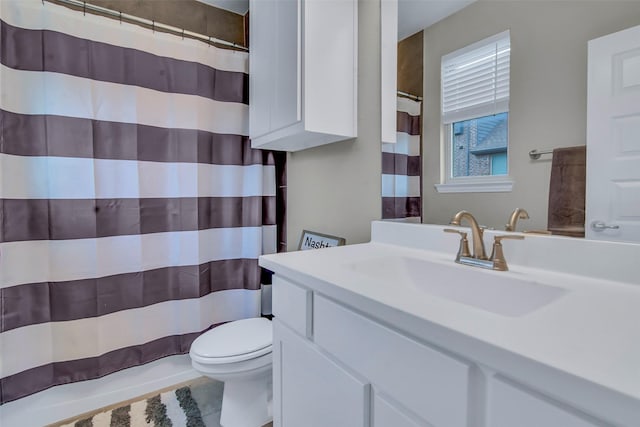 3213 Timberline Dr, Melissa, TX 75454 - full bath featuring toilet, a shower with shower curtain, and vanity