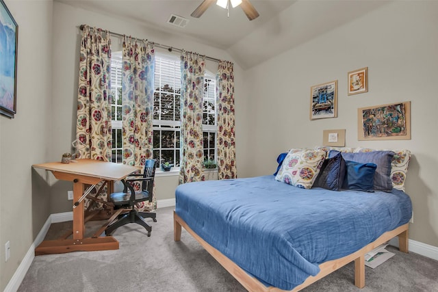 3213 Timberline Dr, Melissa, TX 75454 - bedroom featuring baseboards, ceiling fan, carpet floors, and visible vents