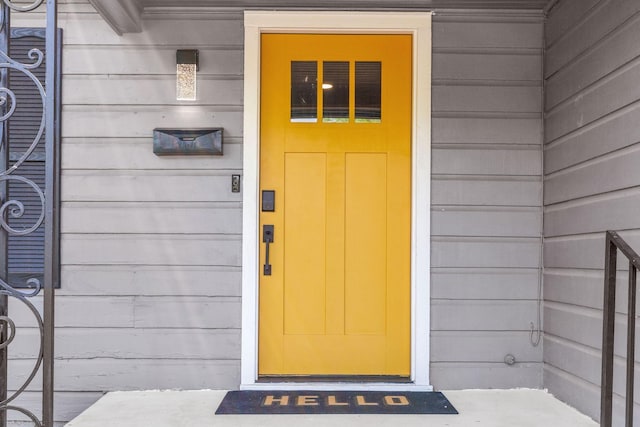 view of doorway to property