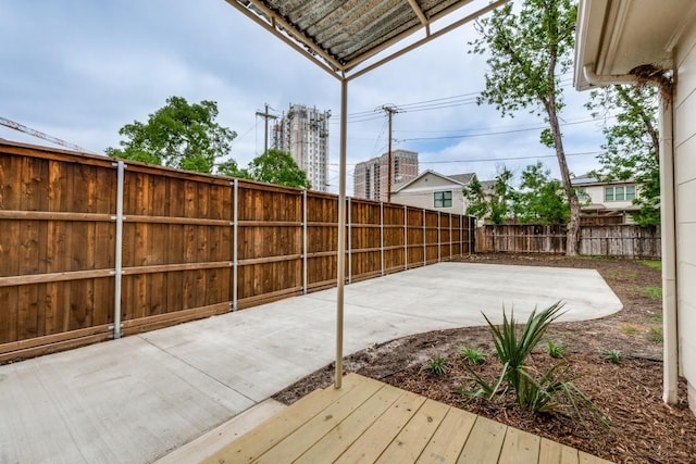 view of patio with a fenced backyard