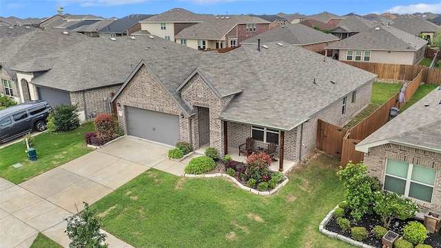 aerial view with a residential view