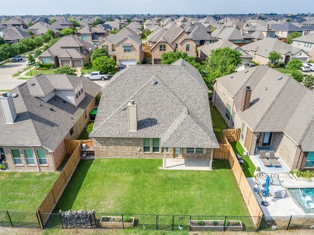 bird's eye view featuring a residential view
