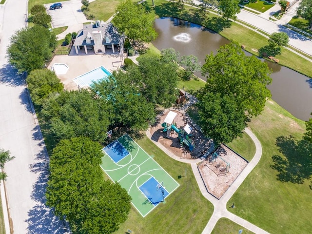 drone / aerial view of a large body of water