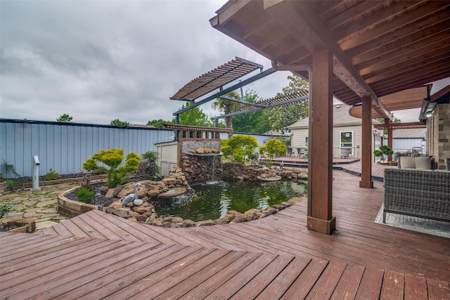 view of wooden deck