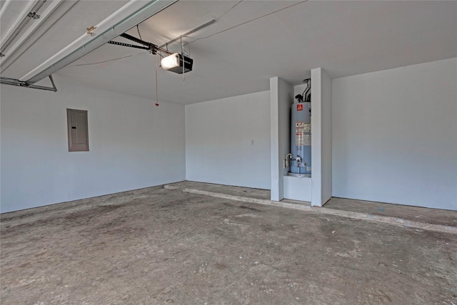 604 Hidden Dale Dr, Fort Worth, TX 76140 - garage with electric panel, a garage door opener, and water heater