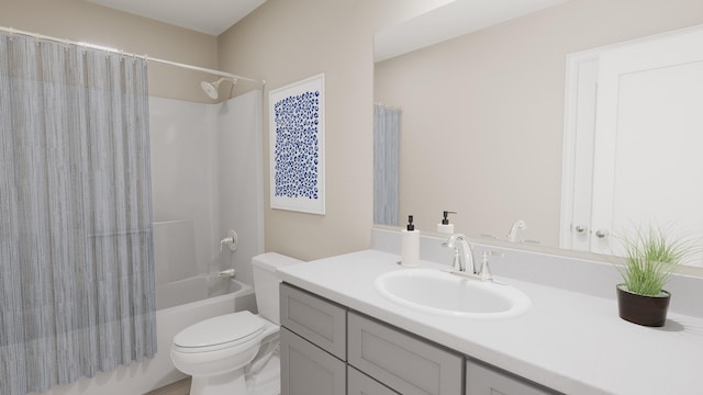 414 Rose Ave, Cleburne, TX 76033 - bathroom with vanity, shower / tub combo with curtain, and toilet