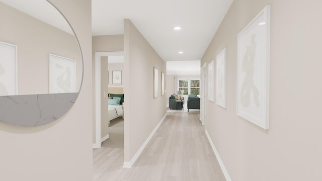 414 Rose Ave, Cleburne, TX 76033 - hall with light wood-style floors, recessed lighting, and baseboards