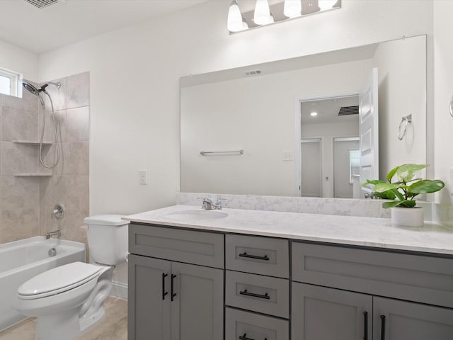 3601 Keechi Creek Dr, Celina, TX 75078 - full bathroom with toilet, visible vents, vanity, and shower / washtub combination