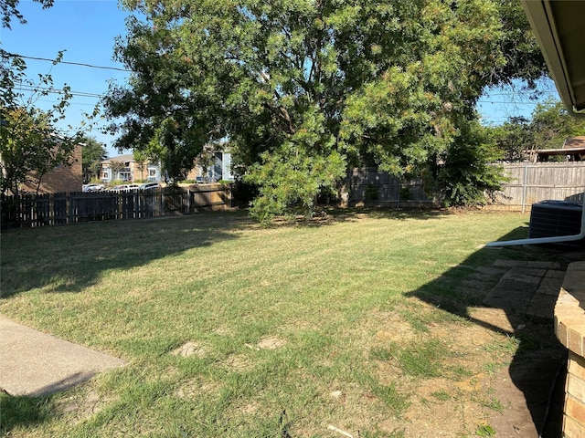 2406 Parkside Dr, Grand Prairie, TX 75052 - view of yard featuring a fenced backyard and cooling unit