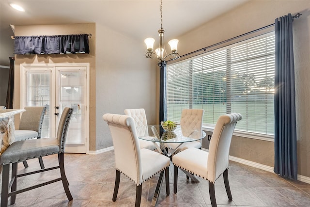 132 Silver Rose Blvd, Burleson, TX 76028 - dining room with plenty of natural light, a chandelier, and baseboards