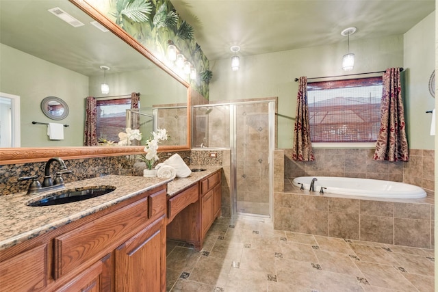 132 Silver Rose Blvd, Burleson, TX 76028 - full bath with vanity, a stall shower, and a bath