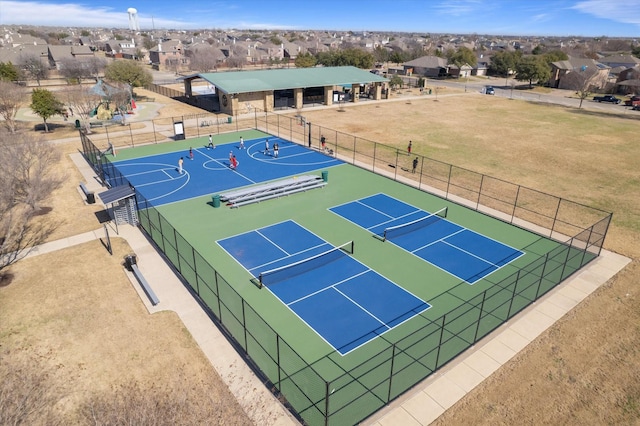 1008 Sublime Dr, Heath, TX 75126 - exterior space featuring fence, a yard, a residential view, and a tennis court