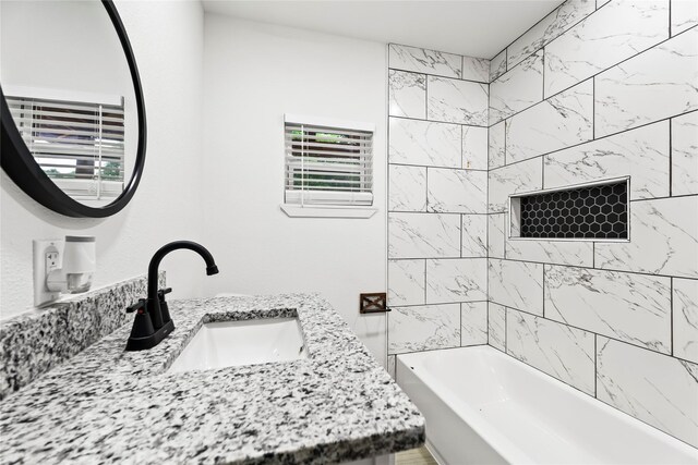 full bathroom featuring vanity and shower / bathing tub combination