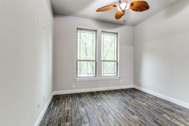 580 Leatherwood Ln, Poolville, TX 76487 - unfurnished room featuring ceiling fan, a wealth of natural light, and dark wood-type flooring