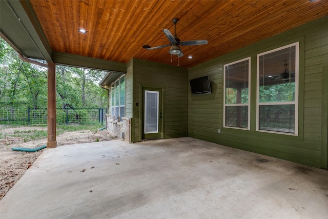 580 Leatherwood Ln, Poolville, TX 76487 - view of patio / terrace with ceiling fan and fence