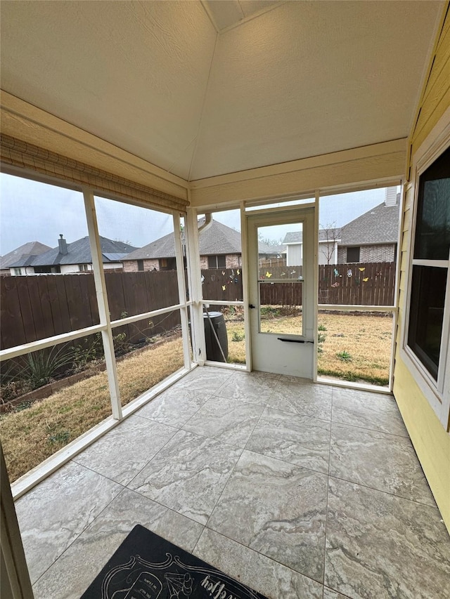 view of unfurnished sunroom