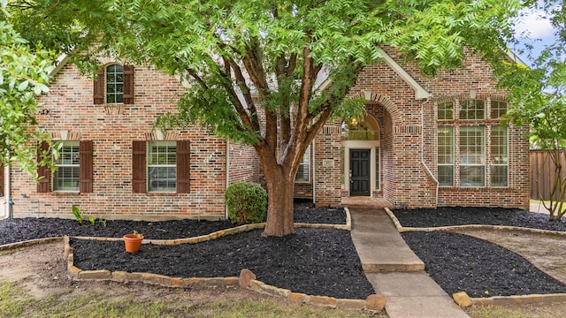 821 High Willow Dr, Prosper, TX 75078 - view of front of house with fence and brick siding