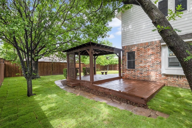 821 High Willow Dr, Prosper, TX 75078 - view of yard with a gazebo, a fenced backyard, and a deck
