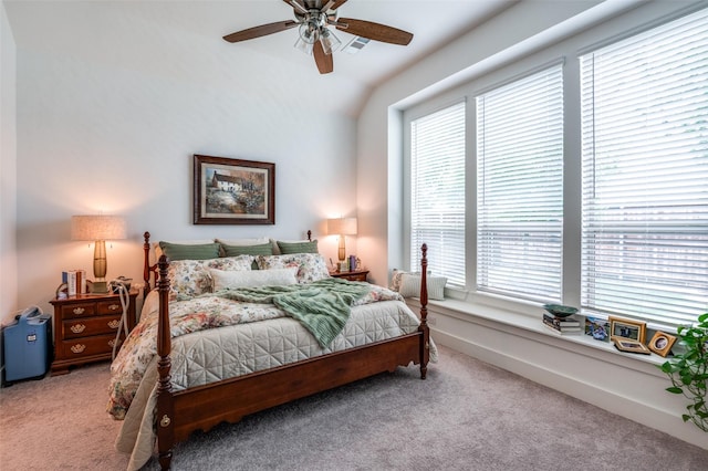 1130 Holcombe Dr, Anna, TX 75409 - carpeted bedroom featuring a ceiling fan and vaulted ceiling