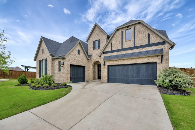 2203 Miranda Ln, Rockwall, TX 75087 - view of front of home featuring brick siding, driveway, a garage, and roof with shingles