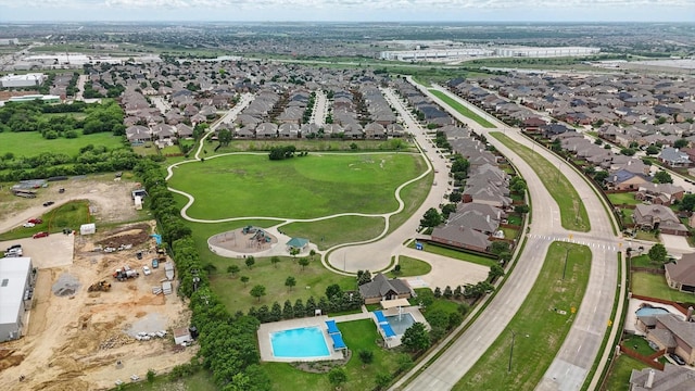 bird's eye view with a residential view
