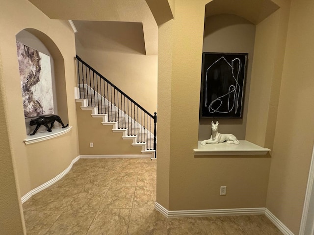 1932 Loma Linda Dr, Irving, TX 75063 - stairs featuring baseboards and tile patterned floors