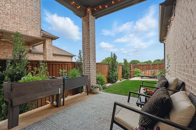 view of patio / terrace featuring a fenced backyard