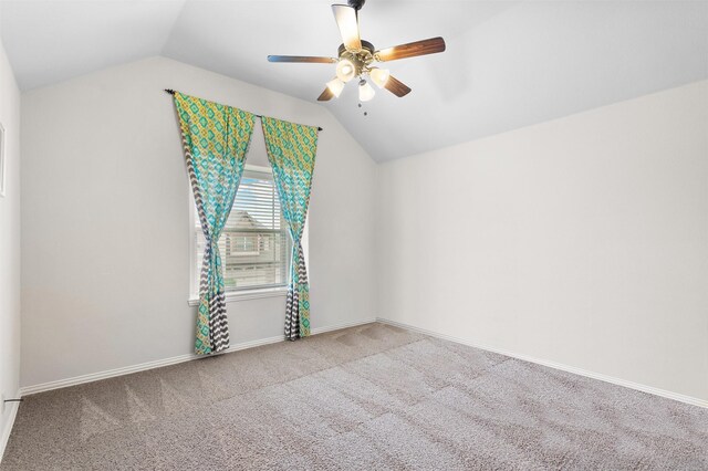 1005 Middleton St, Forney, TX 75126 - spare room with lofted ceiling, carpet floors, ceiling fan, and baseboards