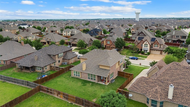 aerial view with a residential view