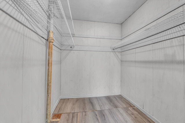 walk in closet featuring wood finished floors