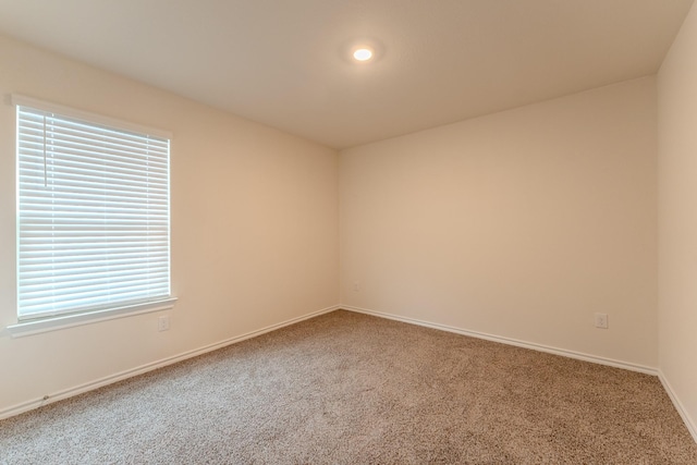 carpeted empty room featuring baseboards and a healthy amount of sunlight