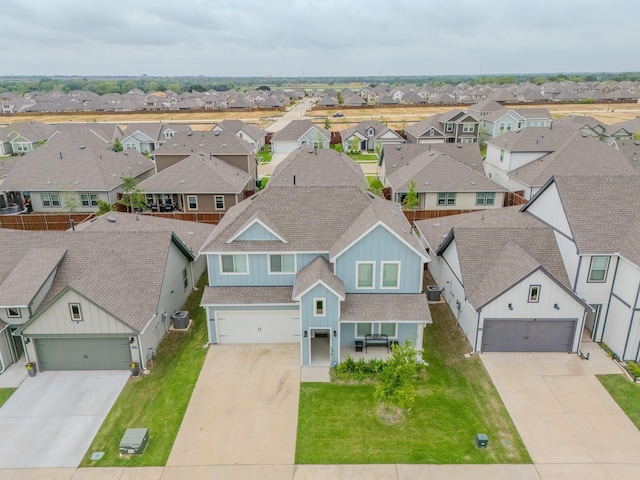 bird's eye view with a residential view