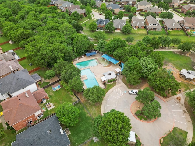 drone / aerial view with a residential view