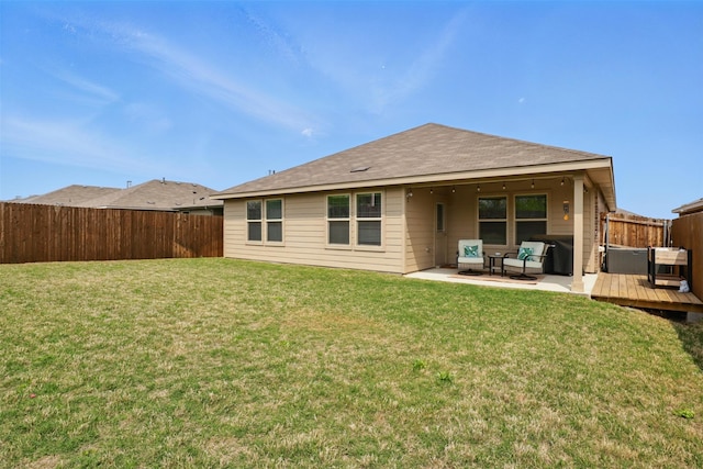 3613 Ridgeway Ln, Denton, TX 76226 - rear view of property with an outdoor living space, a patio area, and a deck